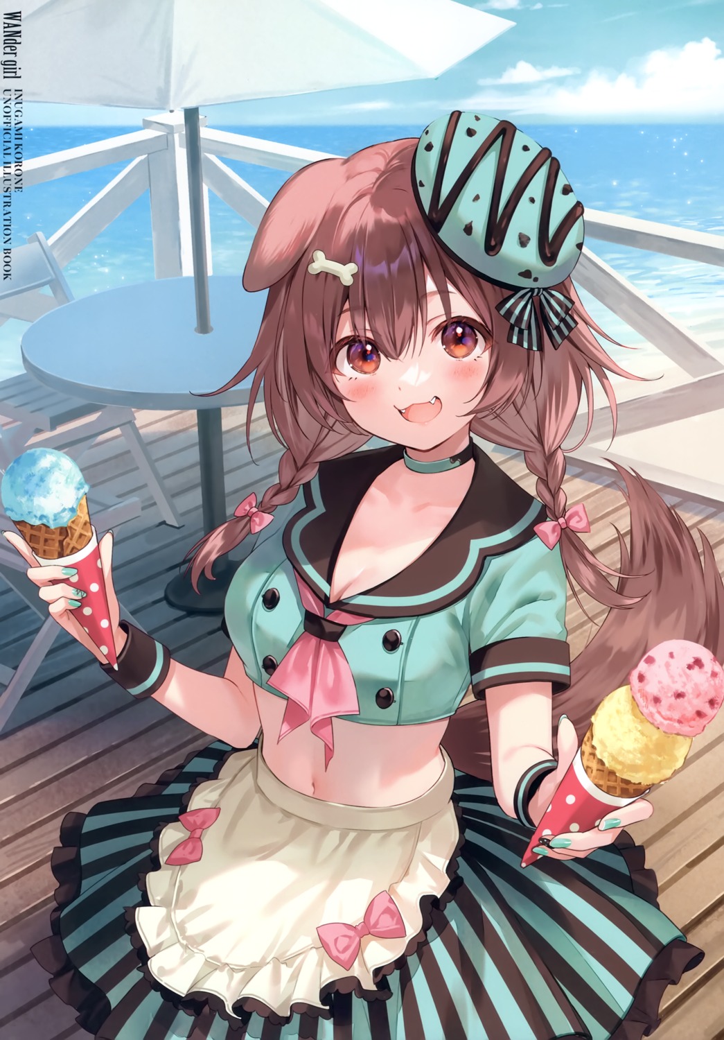 animal_ears, cleavage, fukahire, hololive, hololive_gamers, inugami_korone, inumimi, ruinon