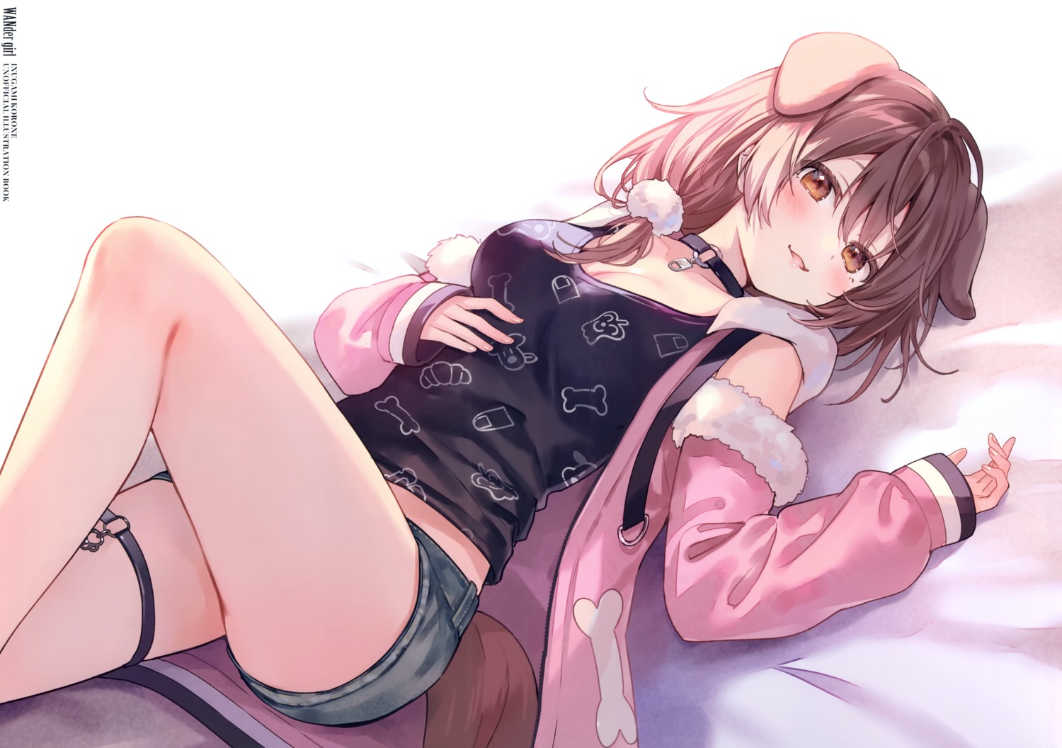 animal_ears, fukahire, garter, hololive, hololive_gamers, inugami_korone, inumimi, ruinon, tail