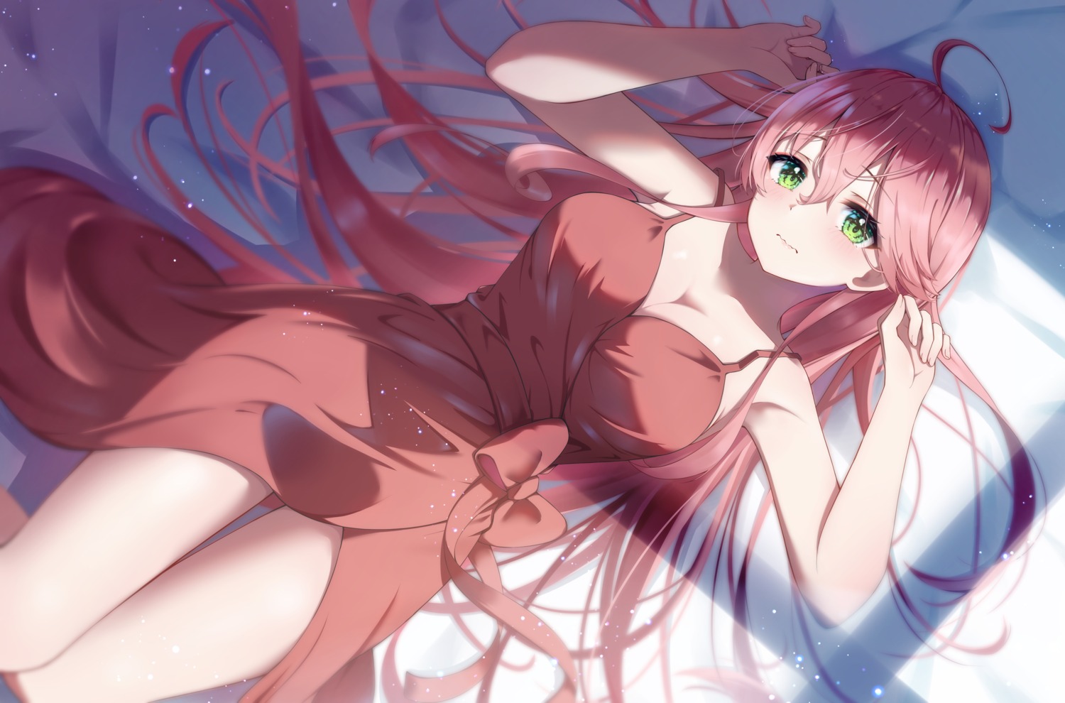 cleavage, dress, hololive, mira_bluesky3, sakura_miko