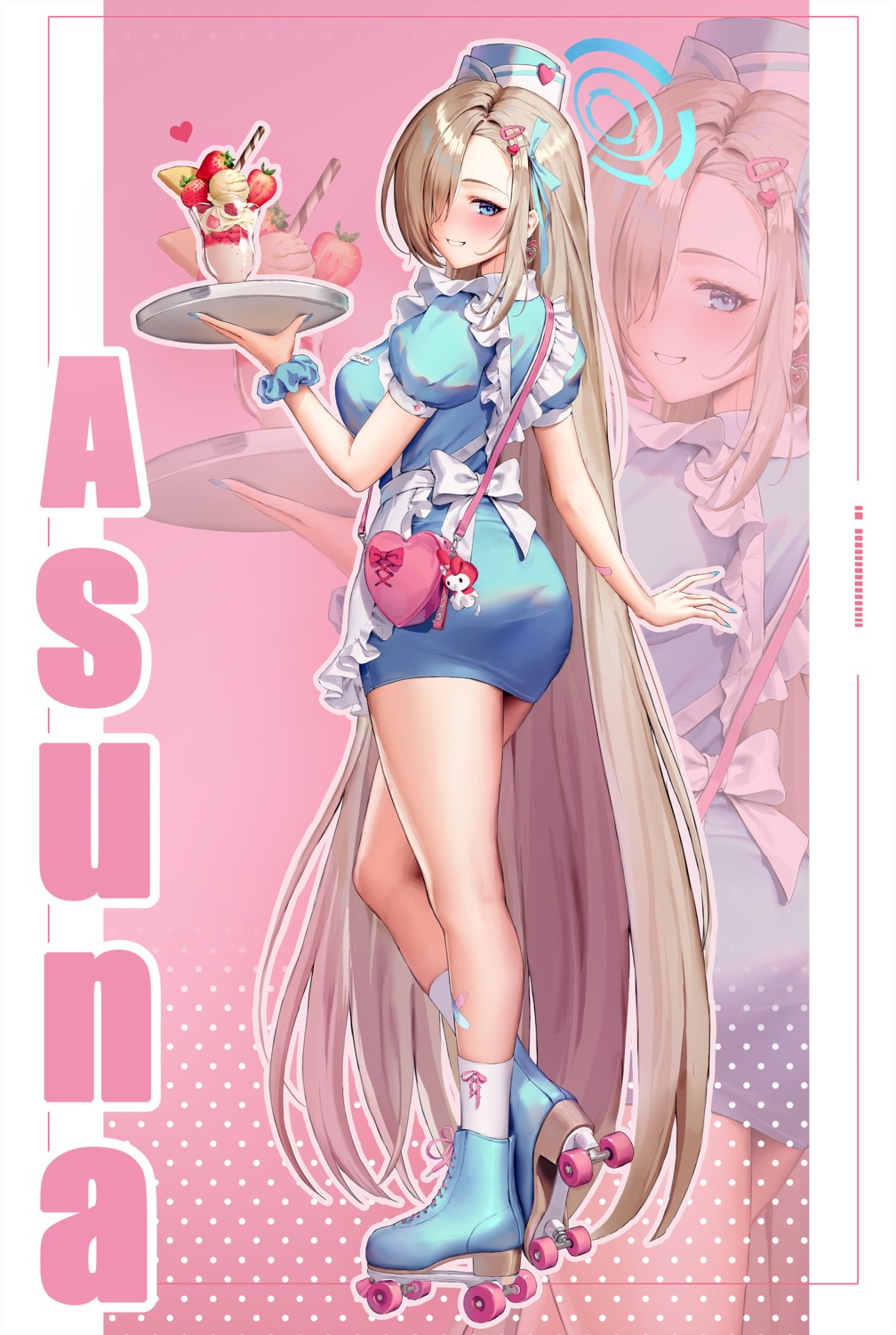 ass, blue_archive, halo, ichinose_asuna, jademoon, waitress