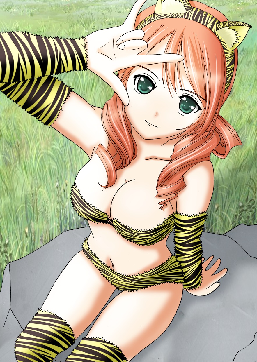 animal_ears, artemisumi, bikini, cleavage, final_fantasy, final_fantasy_xiii, nekomimi, oerba_dia_vanille, swimsuits, thighhighs