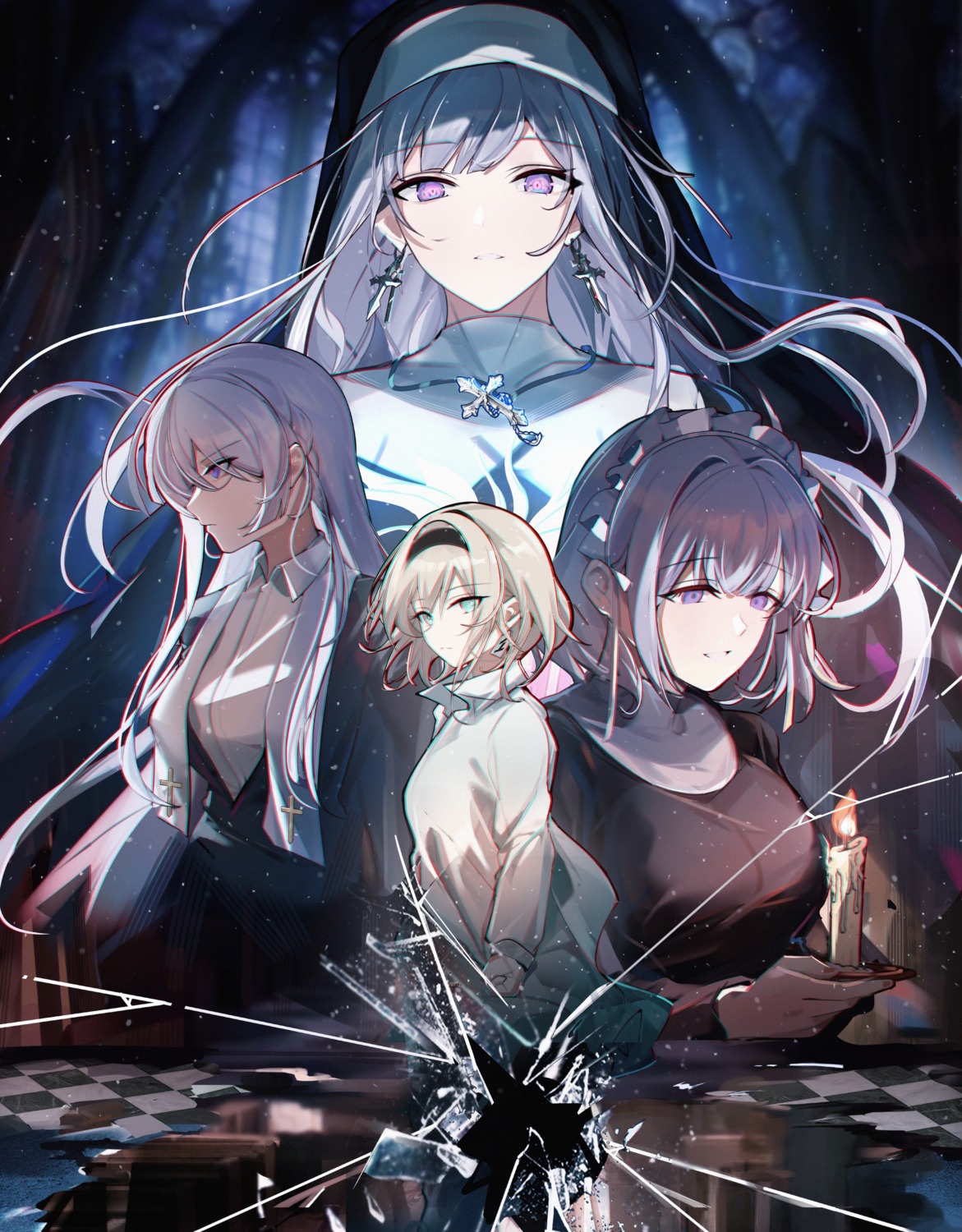 ak-12_(girls_frontline), ak-15_(girls_frontline), an-94_(girls_frontline), changpan_hutao, girls_frontline, nun, rpk-16_(girls_frontline)