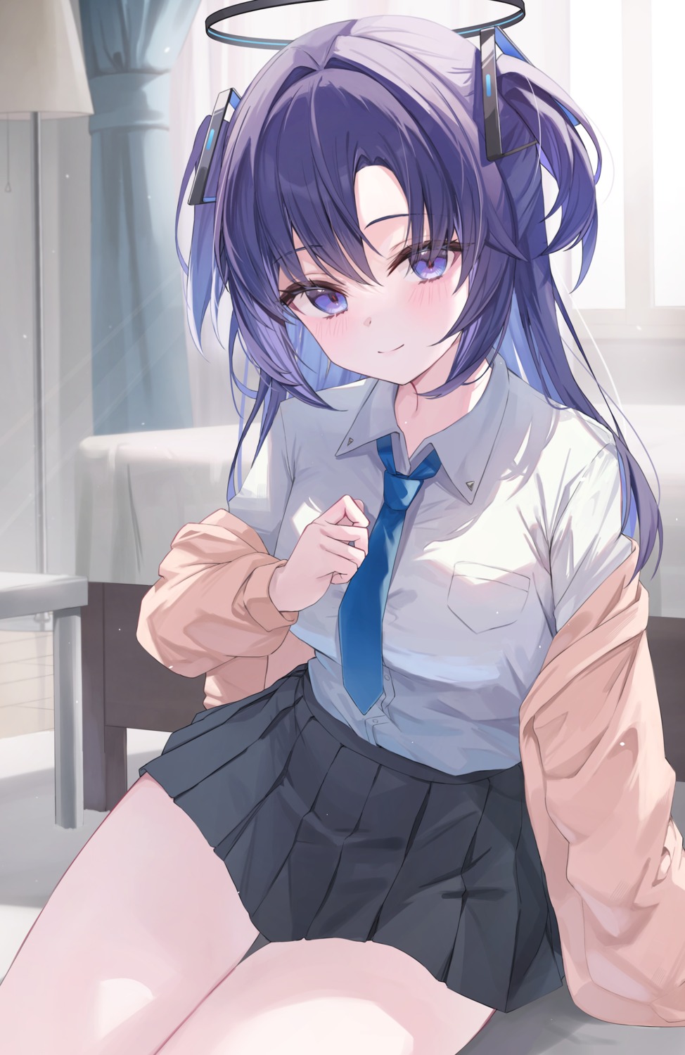 asashin_(asn), blue_archive, halo, hayase_yuuka, seifuku, sweater