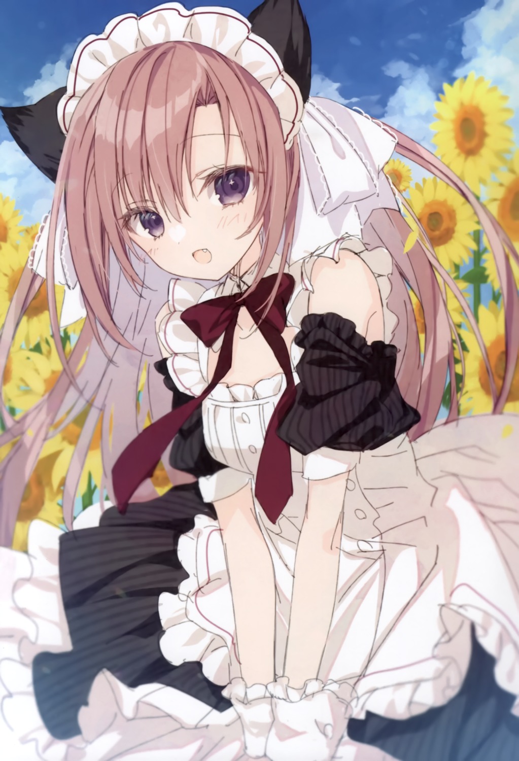 animal_ears, himawari_no_kyoukai_to_nagai_natsuyasumi, inugami_kira, maid, makura, natsusaki_yomi, necotoxin, nekomimi