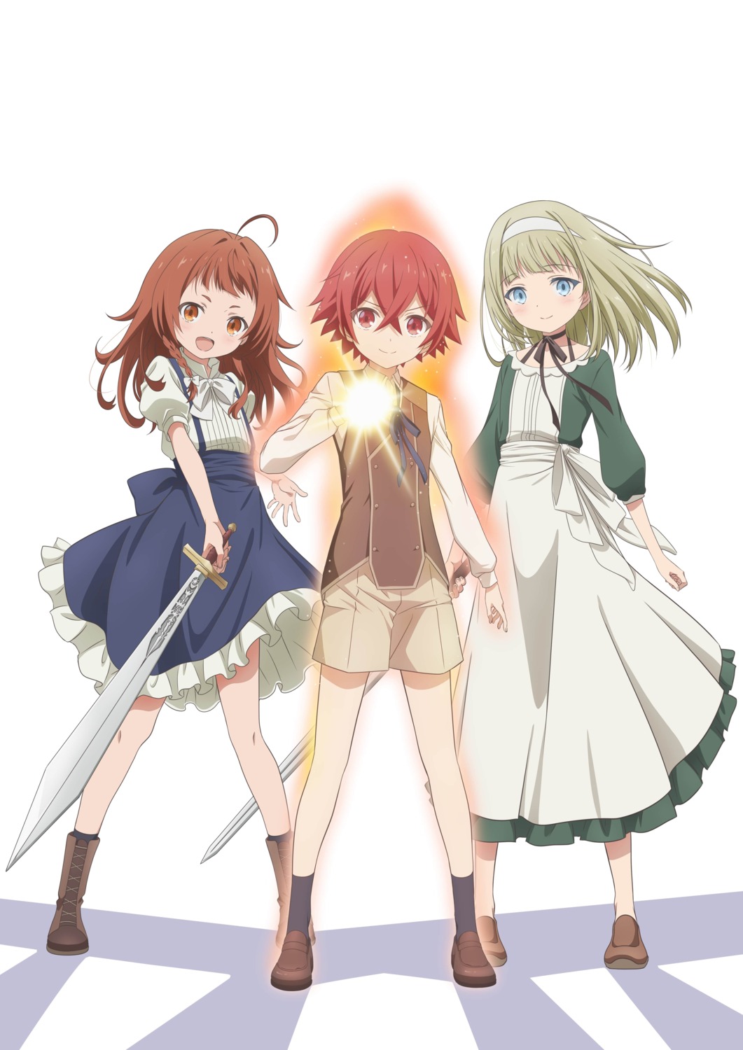 dress, magic_maker_~isekai_mahou_no_tsukurikata~, marie_(magic_maker), rose_(magic_maker), shion_(magic_maker), sword, tagme