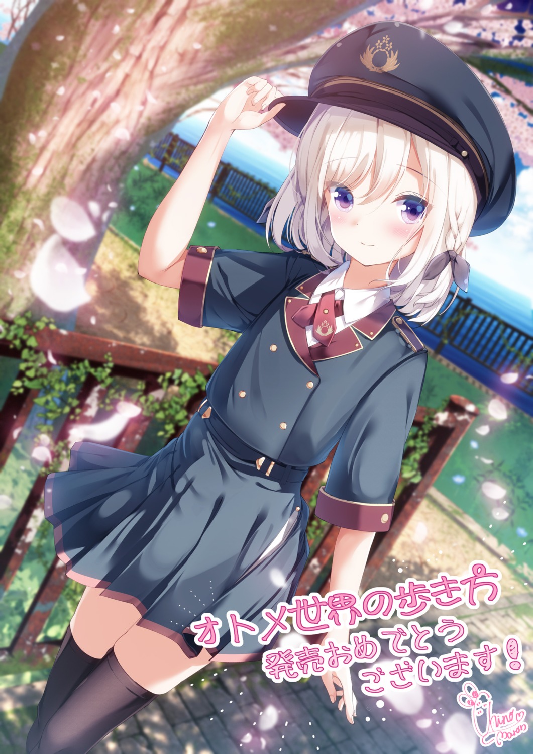 chinomaron, katagiri_yui, otome_sekai_no_arukikata, seifuku, skirt_lift, thighhighs, trap