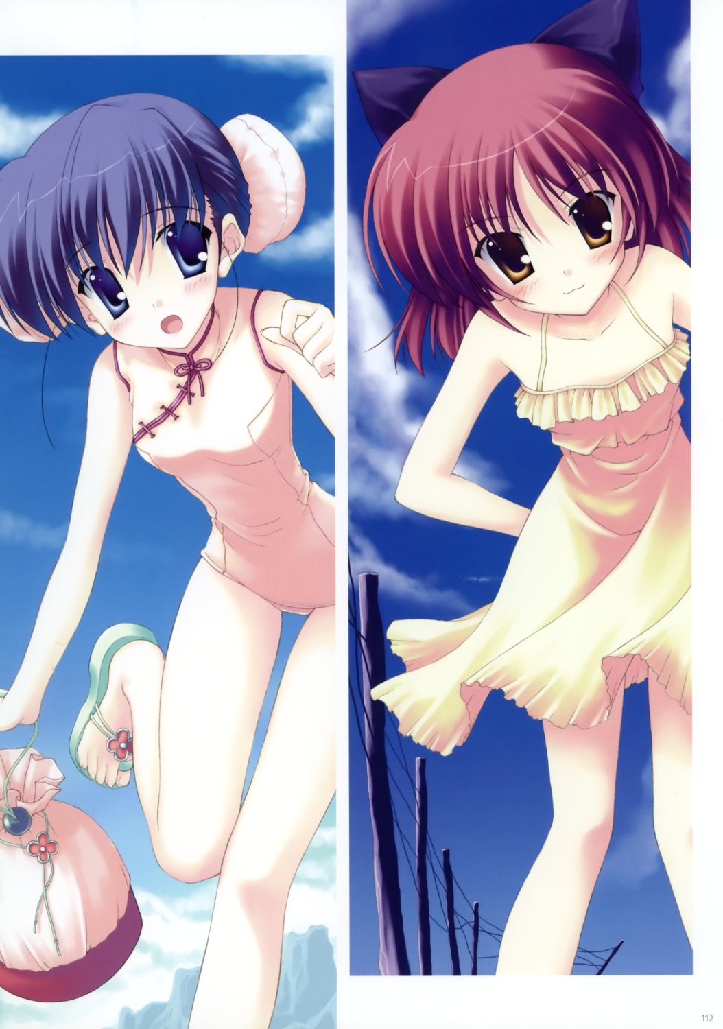 chinadress, dress, himeyuri_sango, kousaka_tamaki, nanao_naru, summer_dress, swimsuits, to_heart_(series)