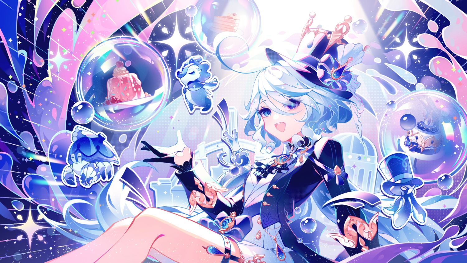 furina, garter, genshin_impact, heterochromia, mukaend