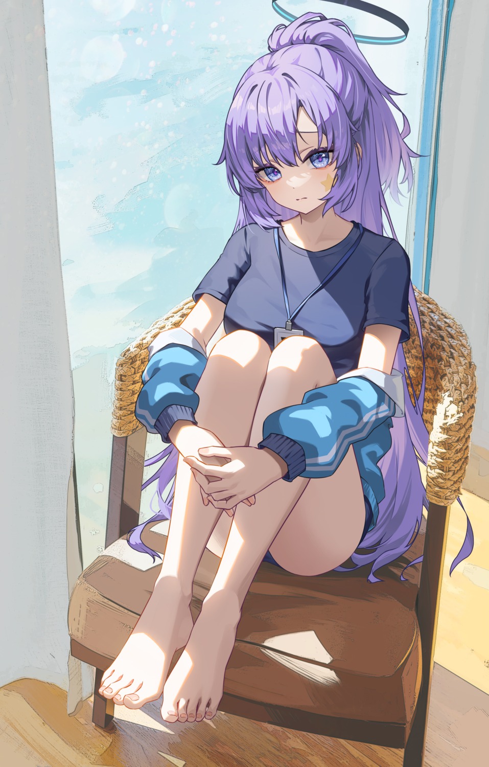 blue_archive, buruma, gym_uniform, halo, hayase_yuuka, heiyizhushenxia, tattoo