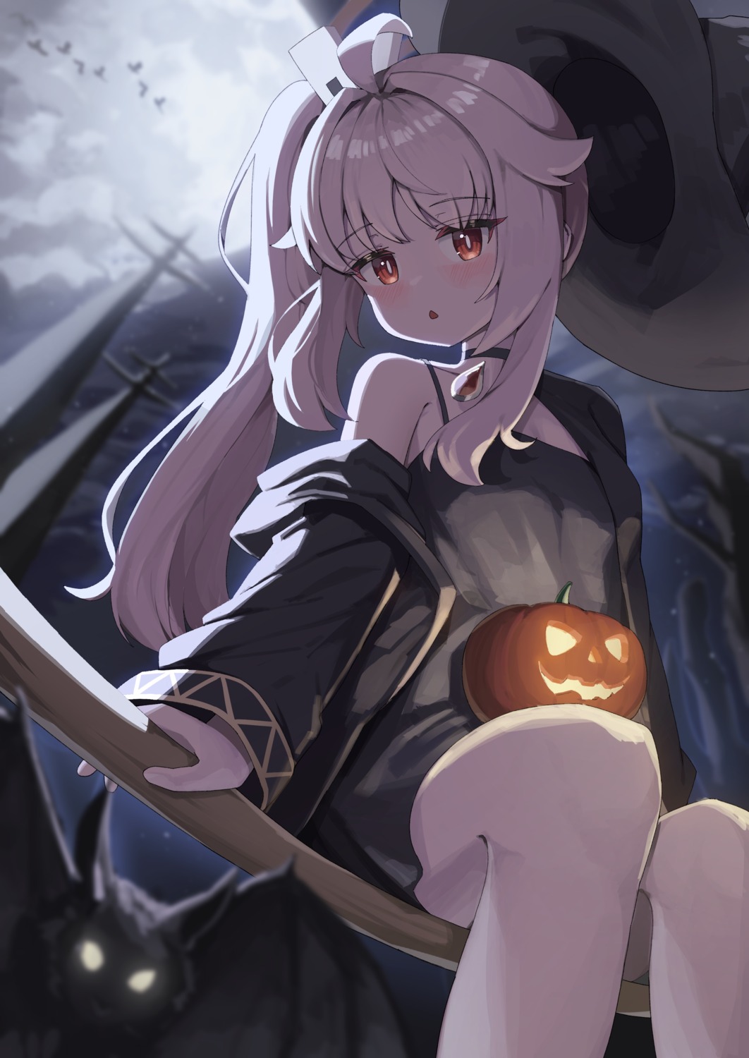blue_archive, dress, halloween, halo, sanbi1313, witch, yutori_natsu