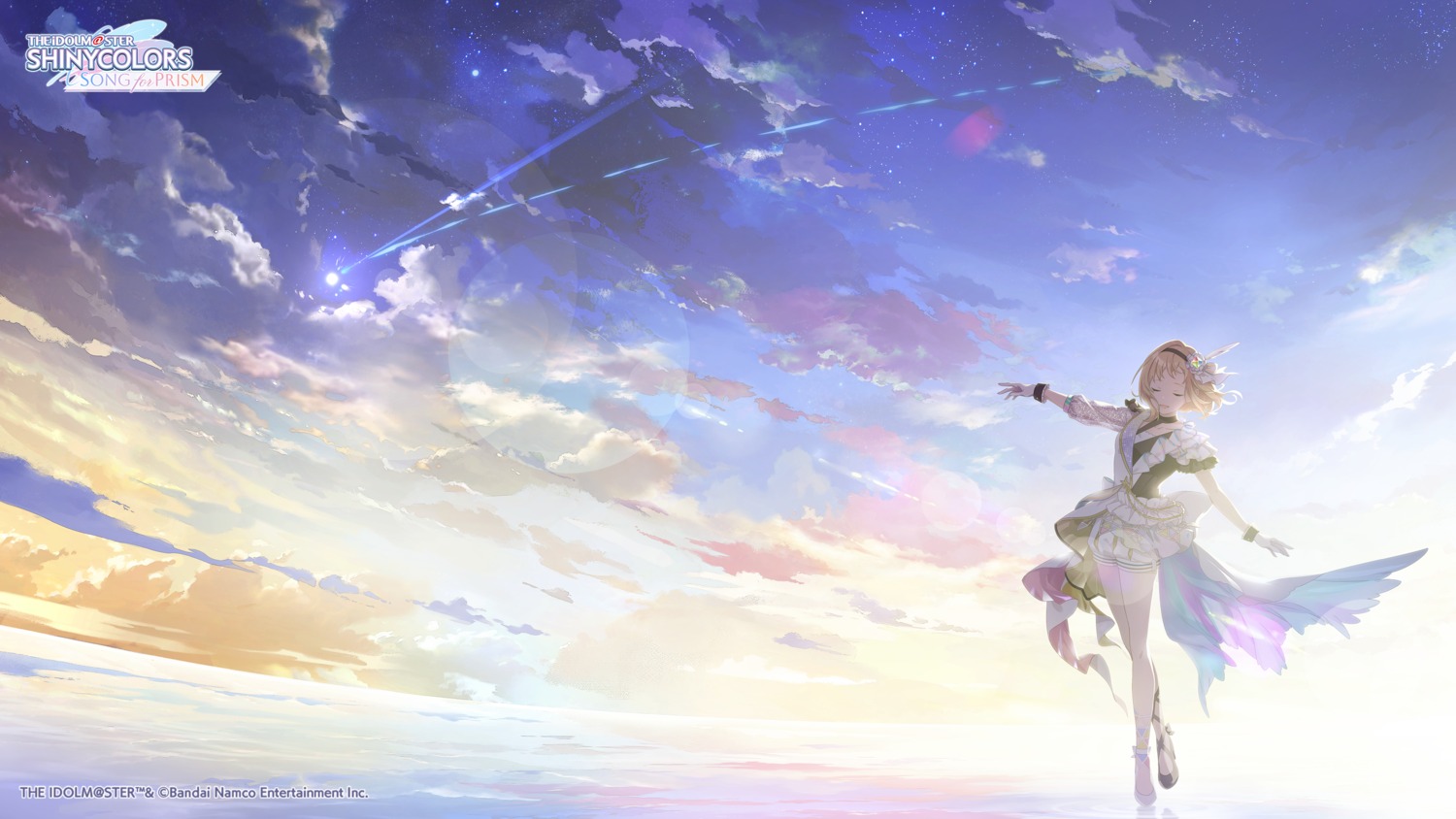 bandai_namco, heels, im@ssc_kaihatsu_team, landscape, sakuragi_mano, see_through, the_idolm@ster, the_idolm@ster_shiny_colors, uniform, wallpaper