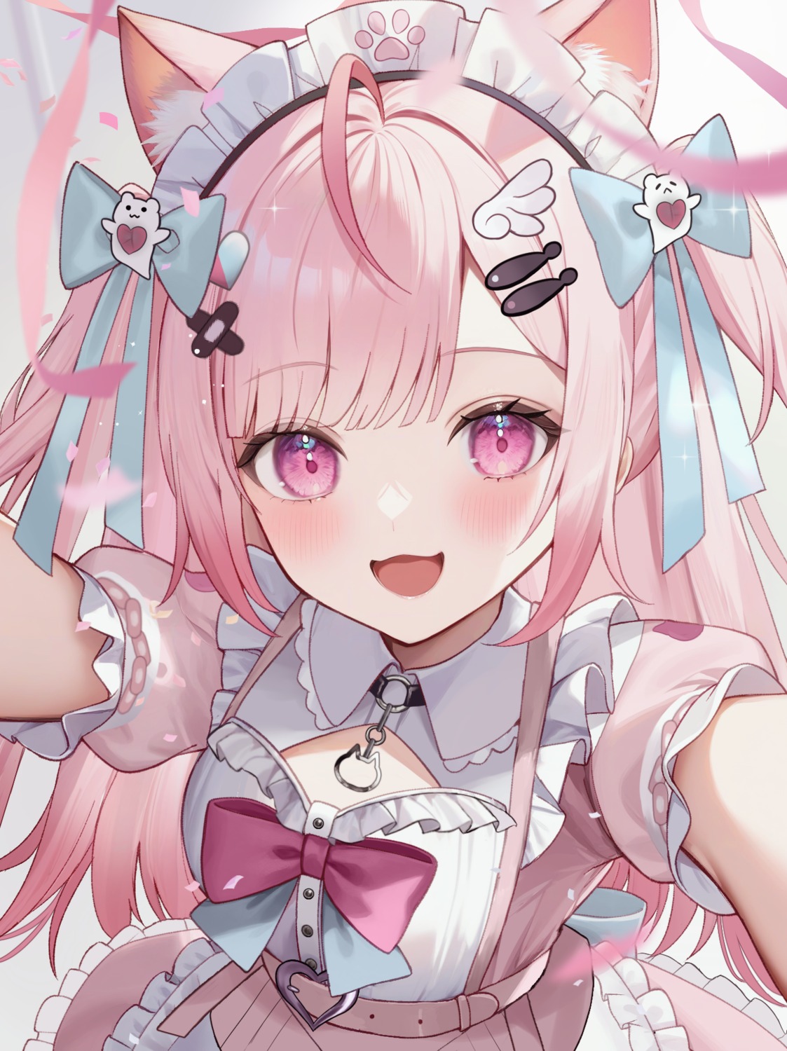 animal_ears, aria_(ariacue), indie_virtual_youtuber, maid, nekomimi, selfie, yuuki_sakuna