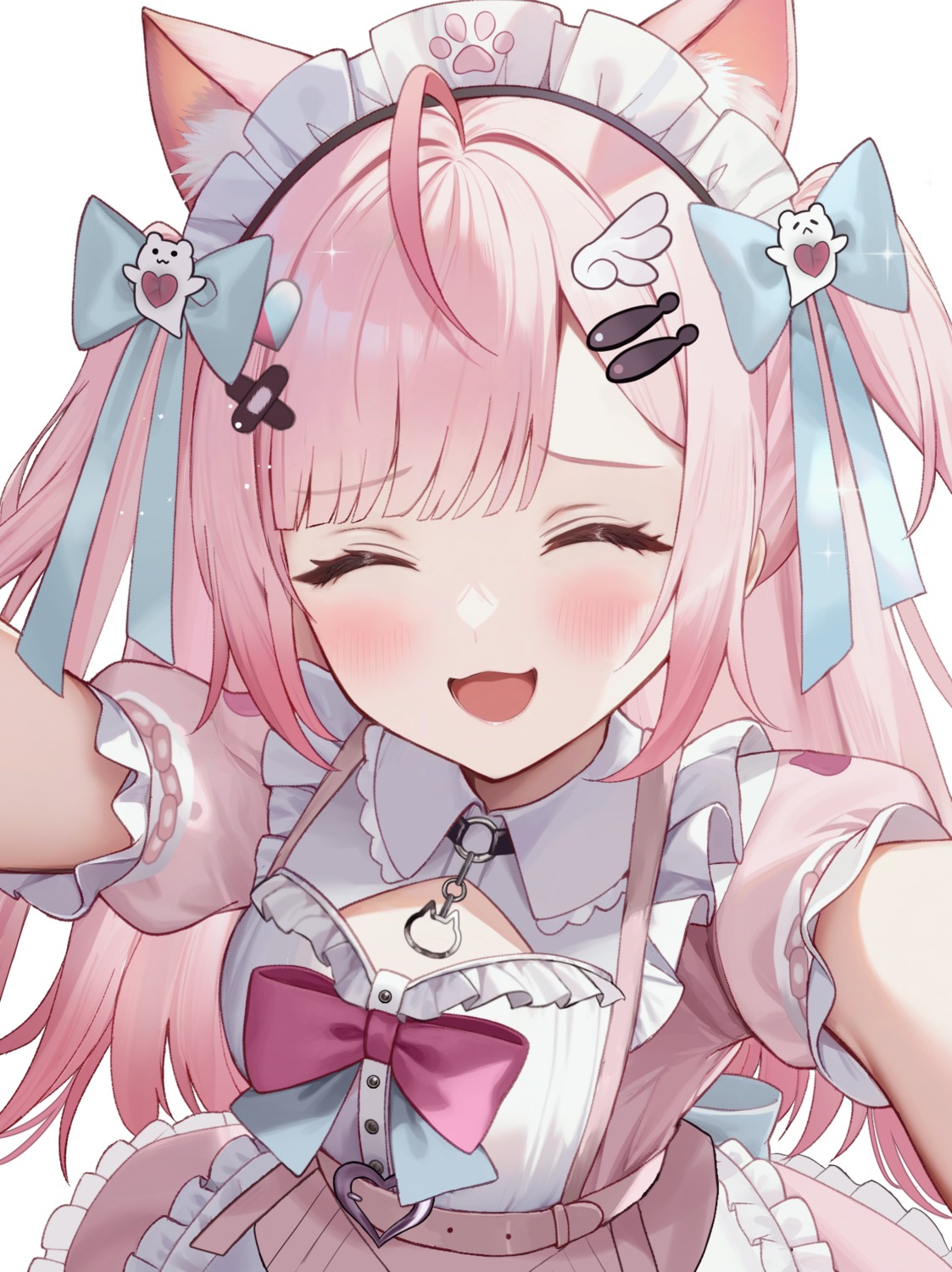 animal_ears, aria_(ariacue), indie_virtual_youtuber, maid, nekomimi, selfie, yuuki_sakuna