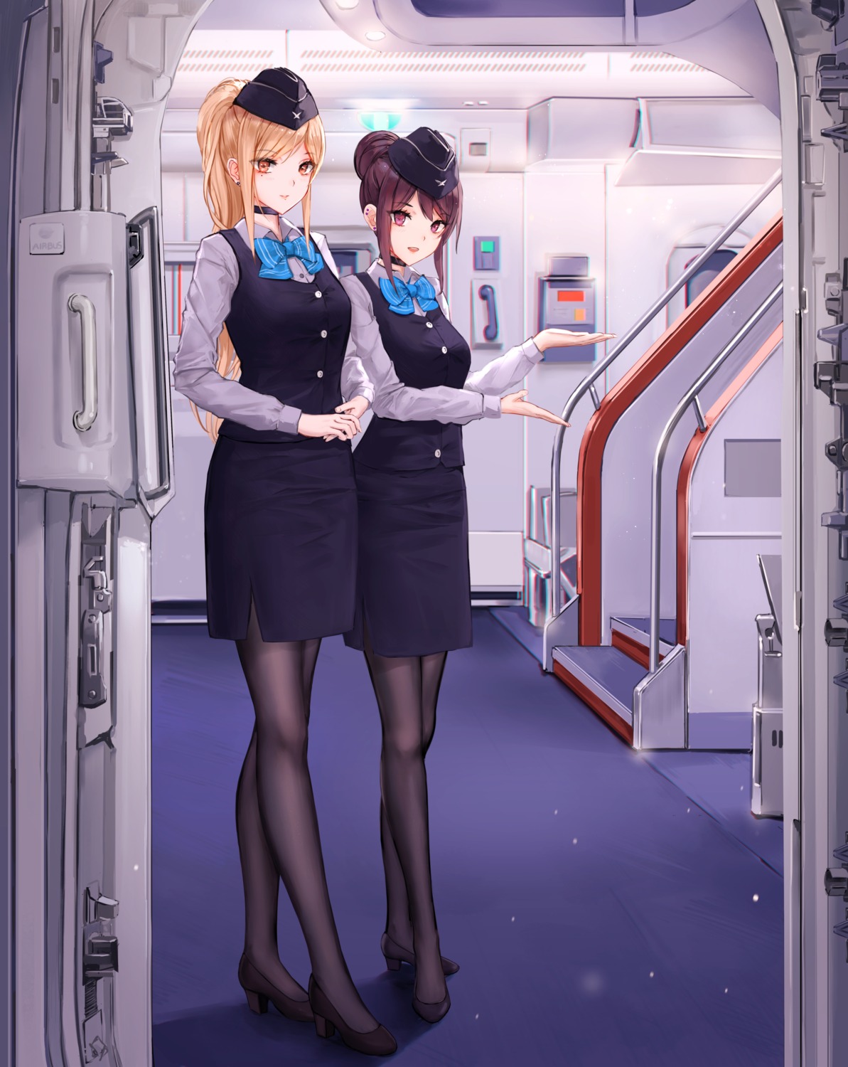 heels, pantyhose, uniform, yuzuriha