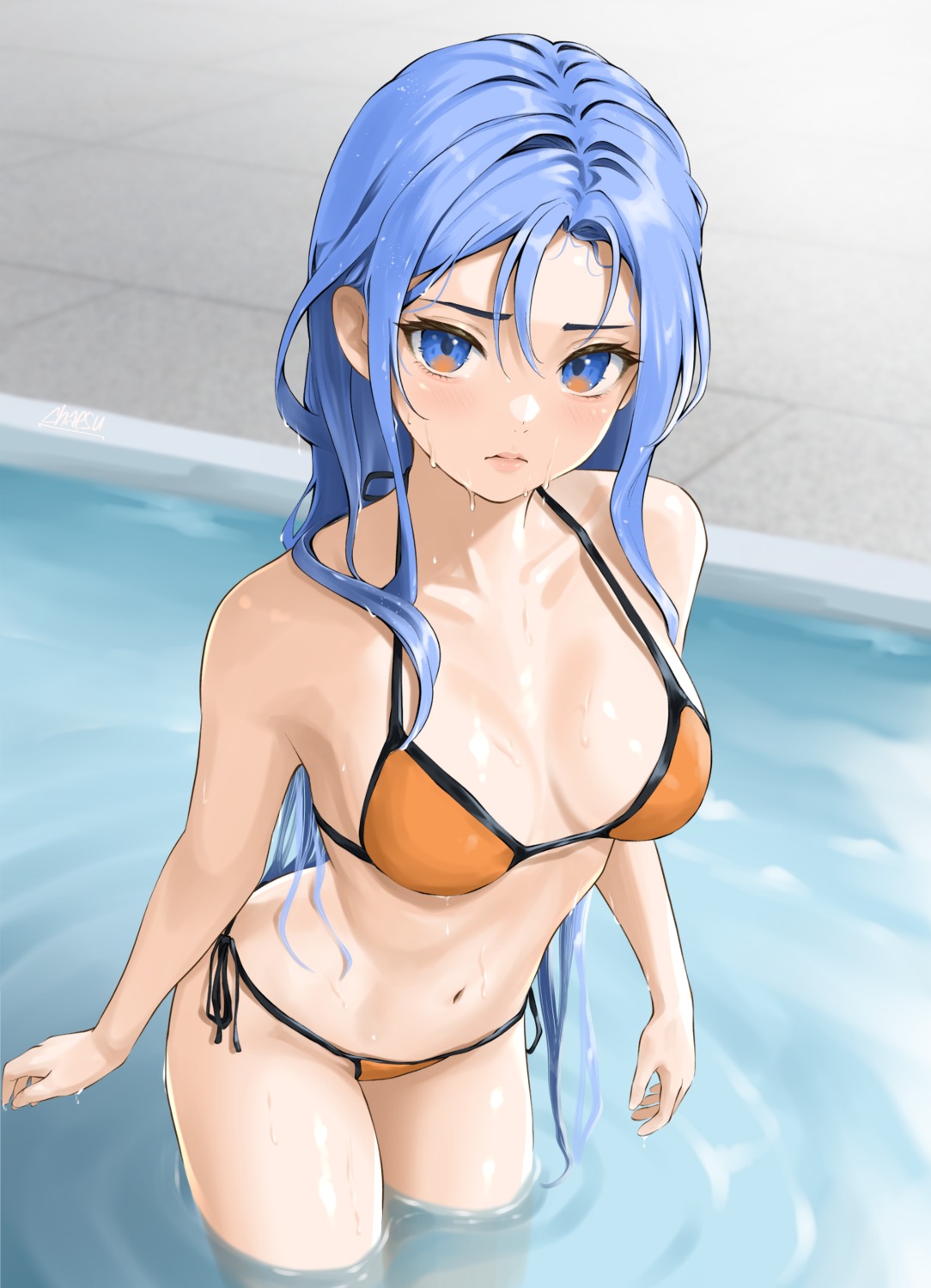 bikini, chaesu, minah_(chaesu), swimsuits, wet