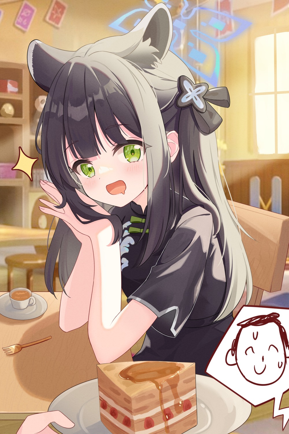 animal_ears, blue_archive, chinadress, exusiai_dust, halo, sunohara_shun