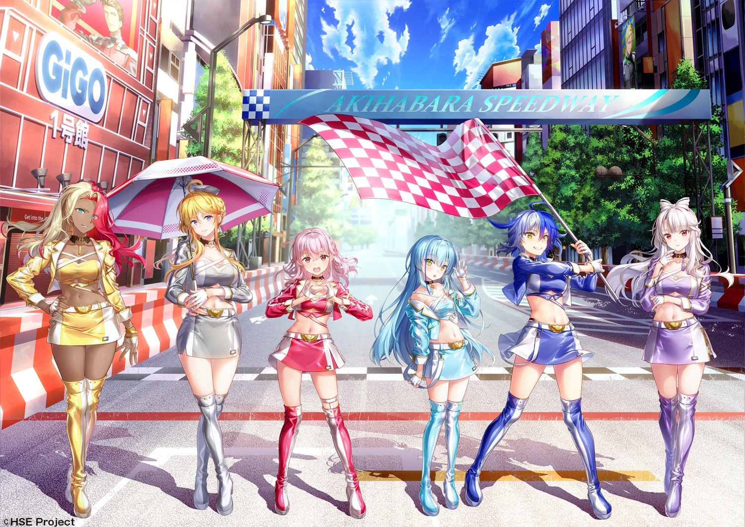 alice_summerwood, asakawa_kanata, fujima_takuya, garter, heels, highspeed_etoile, komachi_towa, liu_youran