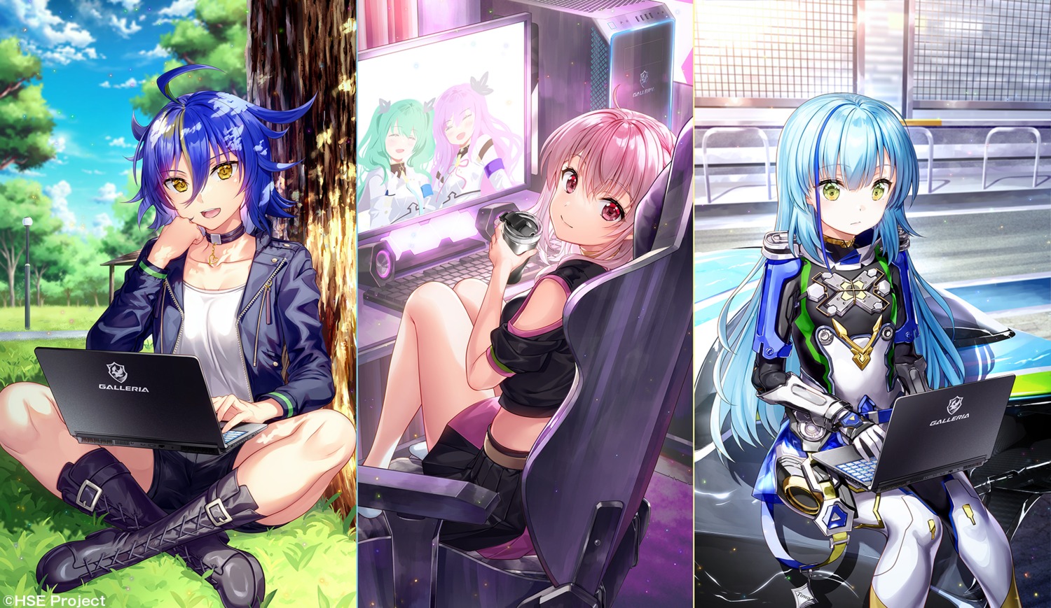 asakawa_kanata, bodysuit, fujima_takuya, highspeed_etoile, hyuuga_hikari, komachi_towa, kuzuryuu_akari, rindou_rin