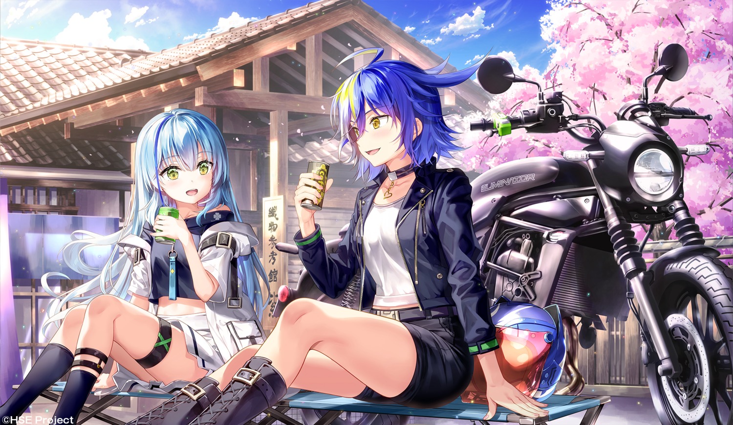 asakawa_kanata, fujima_takuya, garter, highspeed_etoile, komachi_towa, skirt_lift
