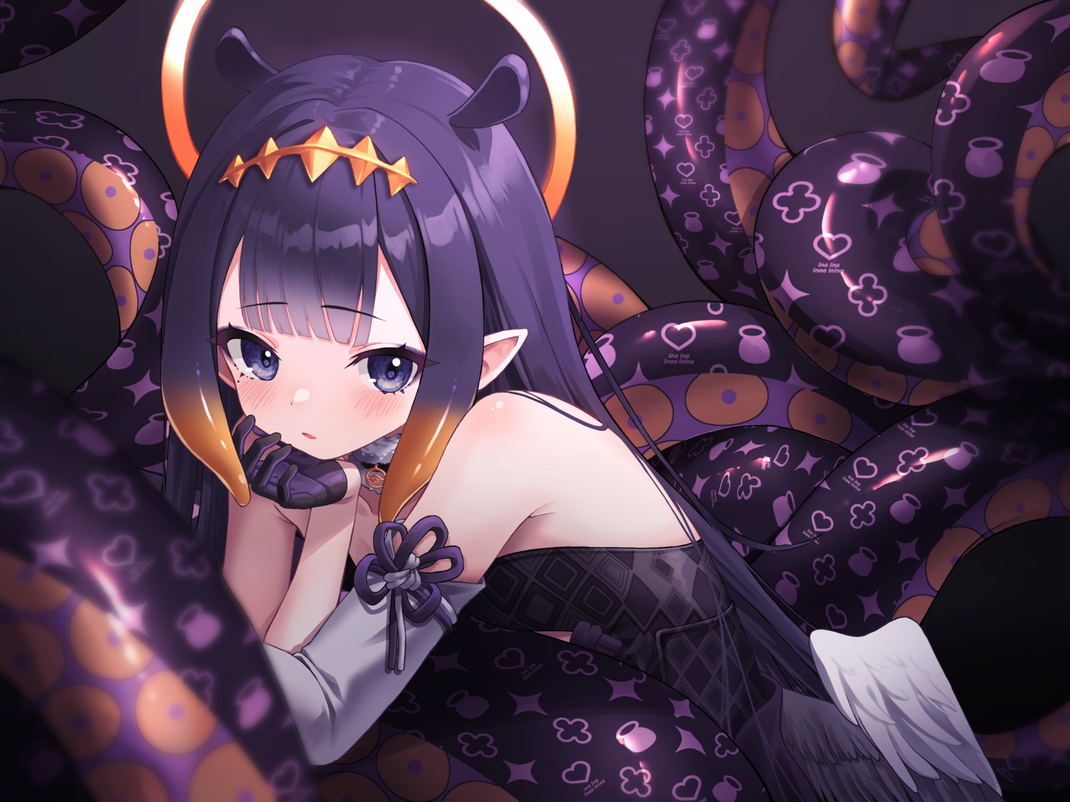 animal_ears, gyoza_(pixiv17855879), halo, hololive, hololive_english, ninomae_ina'nis, pointy_ears, tentacles