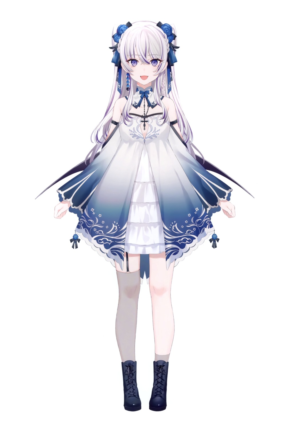 achiki, asian_clothes, azuma_seren, blanche_fleur, hanasaku, no_bra, stockings, thighhighs
