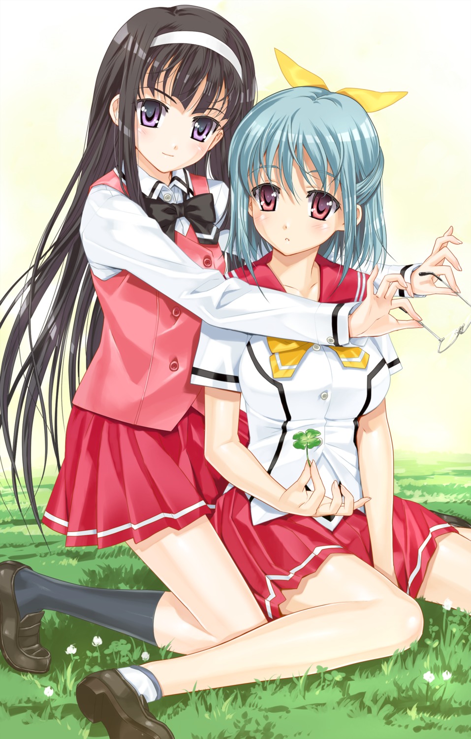 byakudan_midori, happoubi_jin, himenohara_suzuran, kanojo_x_kanojo_x_kanojo, megane, seifuku