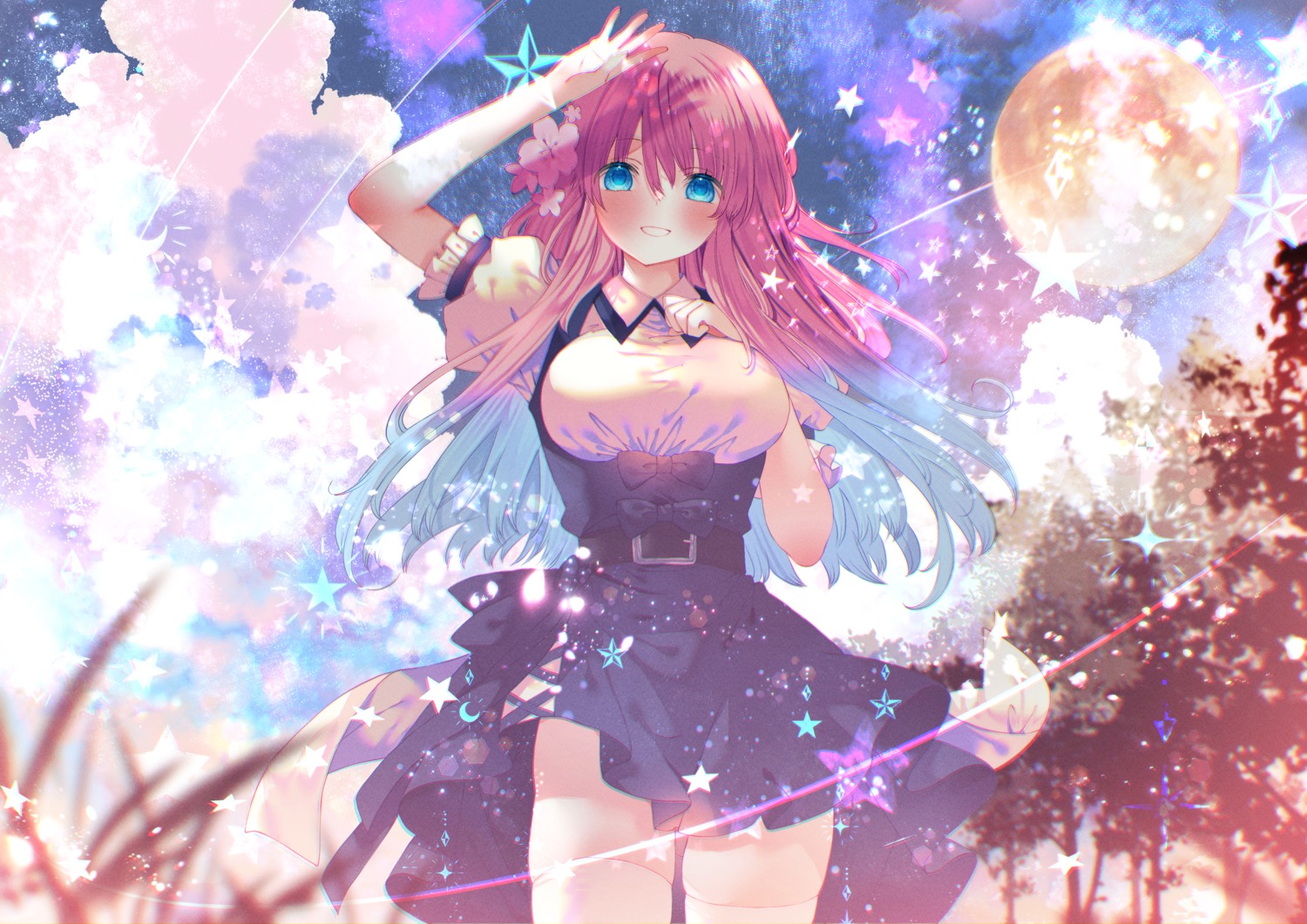 dress, moo_(umineko), skirt_lift, thighhighs