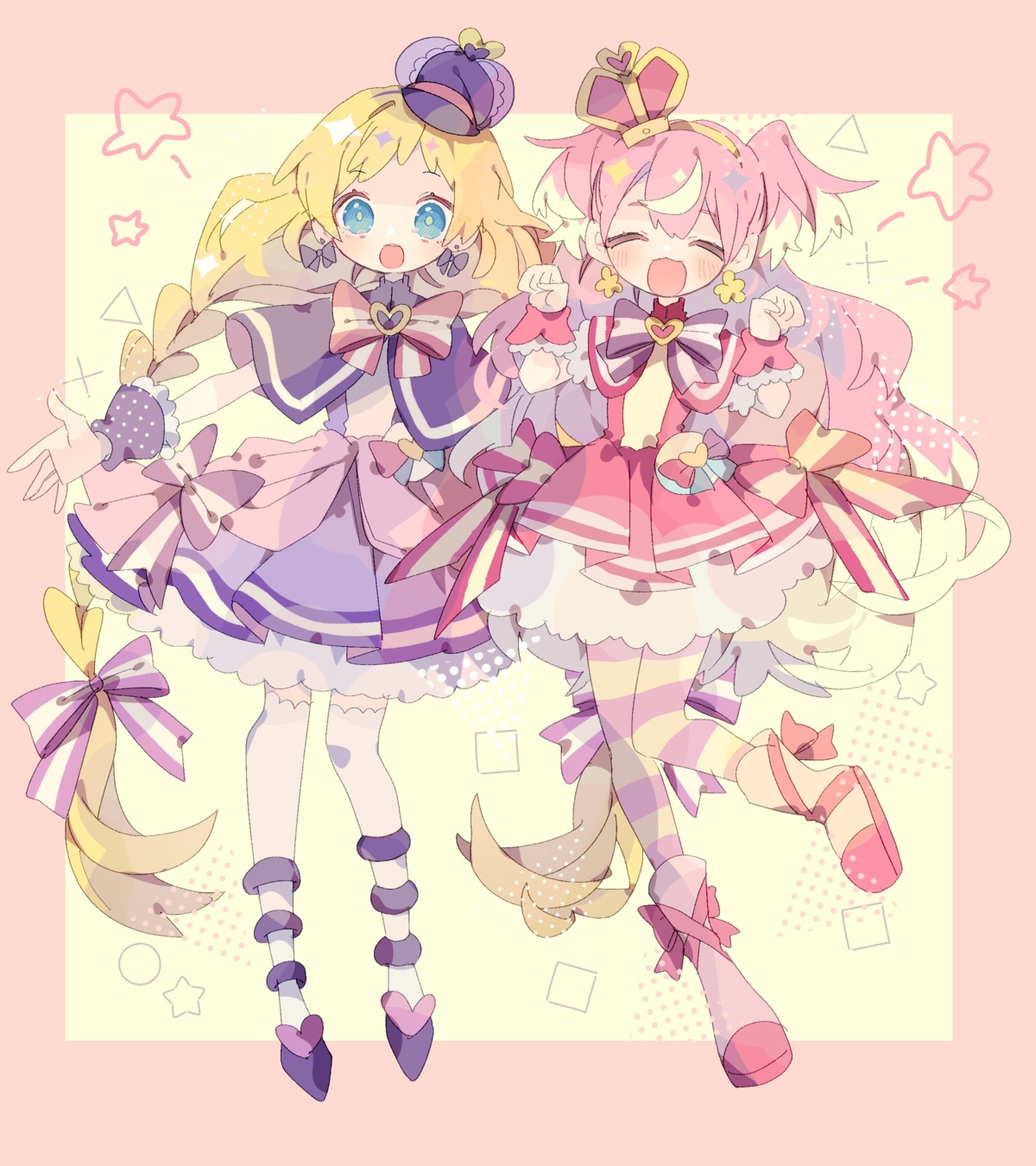 dress, inukai_iroha, inukai_komugi, niko_rashika, pantyhose, precure, thighhighs, wonderful_precure!