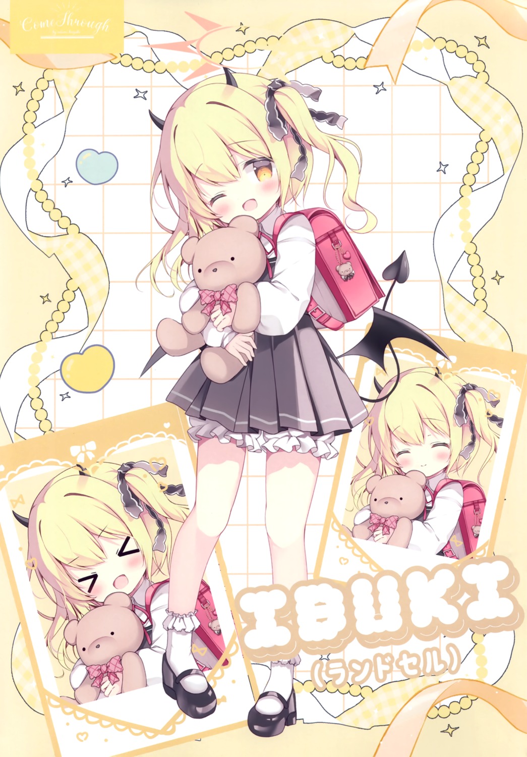 azumi_kazuki, bloomers, blue_archive, come_through, devil, expression, halo, horns