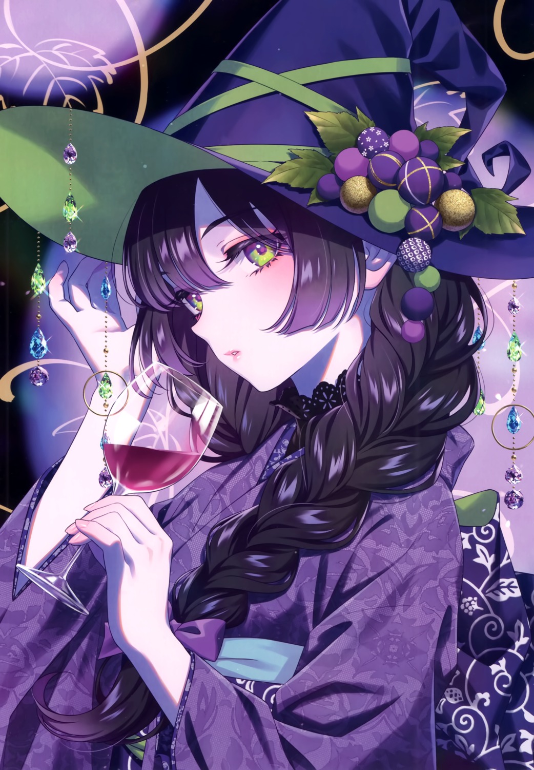 canvas, kimono, morikura_en, witch