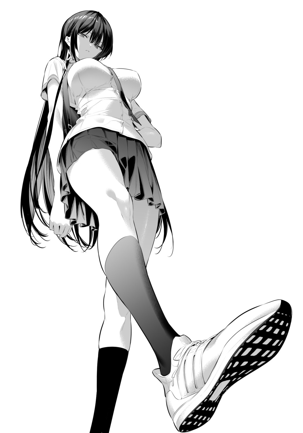haite_kudasai_takamine-san, hiiragi_yuuichi, monochrome, seifuku, takamine_takane