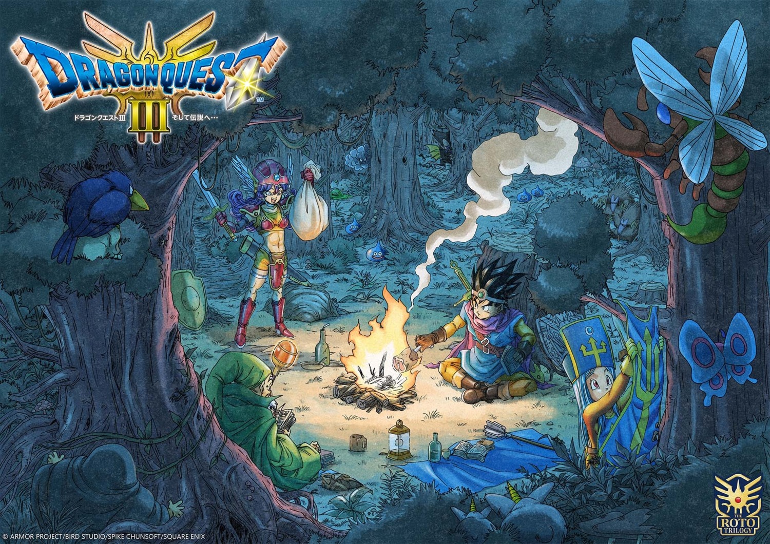 armor, bikini_armor, dragon_quest, dragon_quest_iii, garter, heels, priest_(dq3), soldier_(dq3)