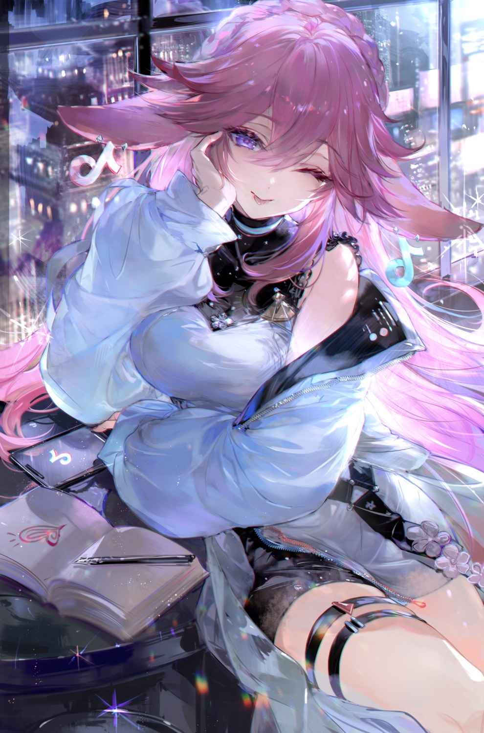 animal_ears, garter, genshin_impact, kitsune, nevakuma_(fanfanas), yae_miko
