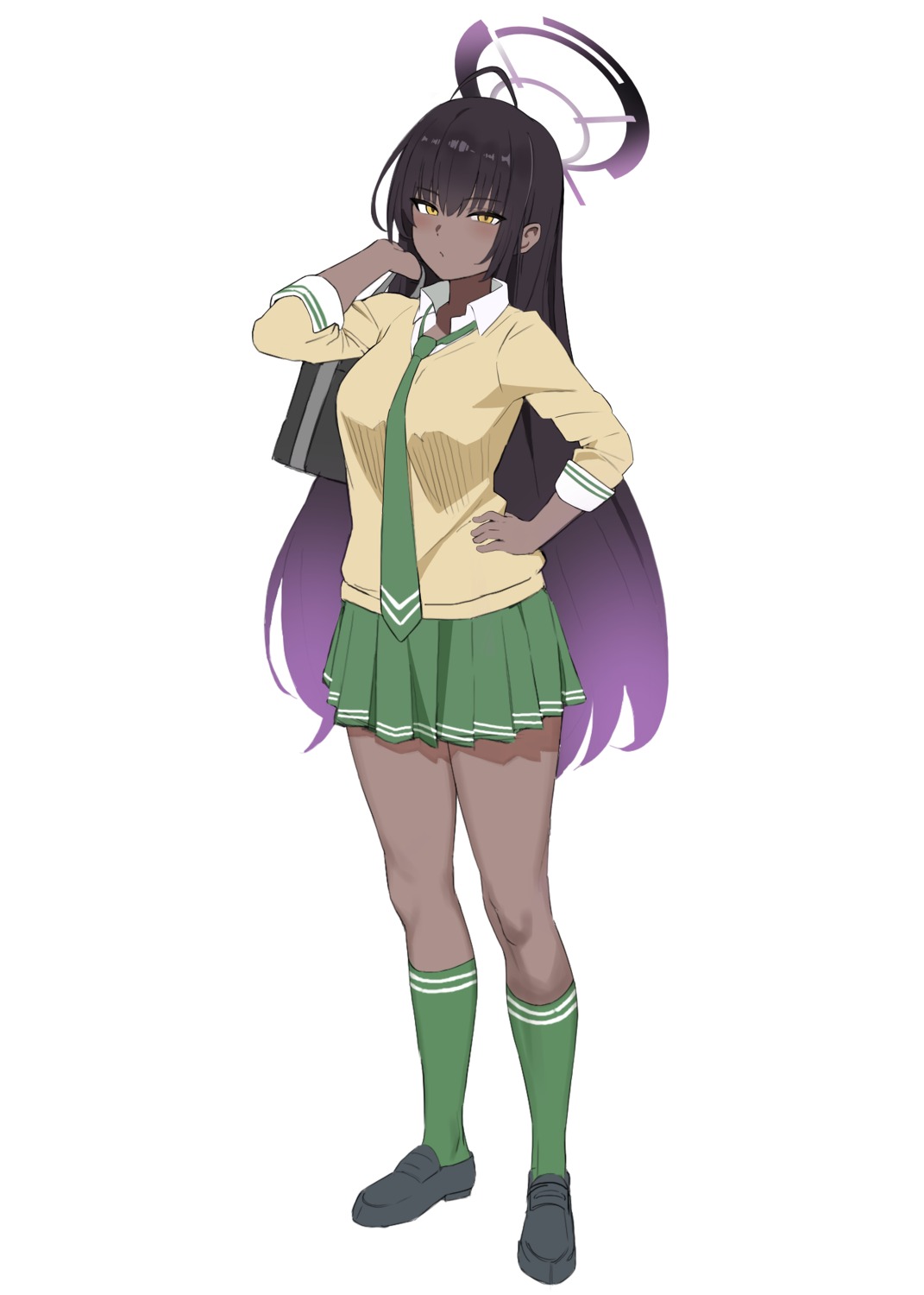 blue_archive, halo, kachobi_(user_atuh5854), kakudate_karin, seifuku, sweater