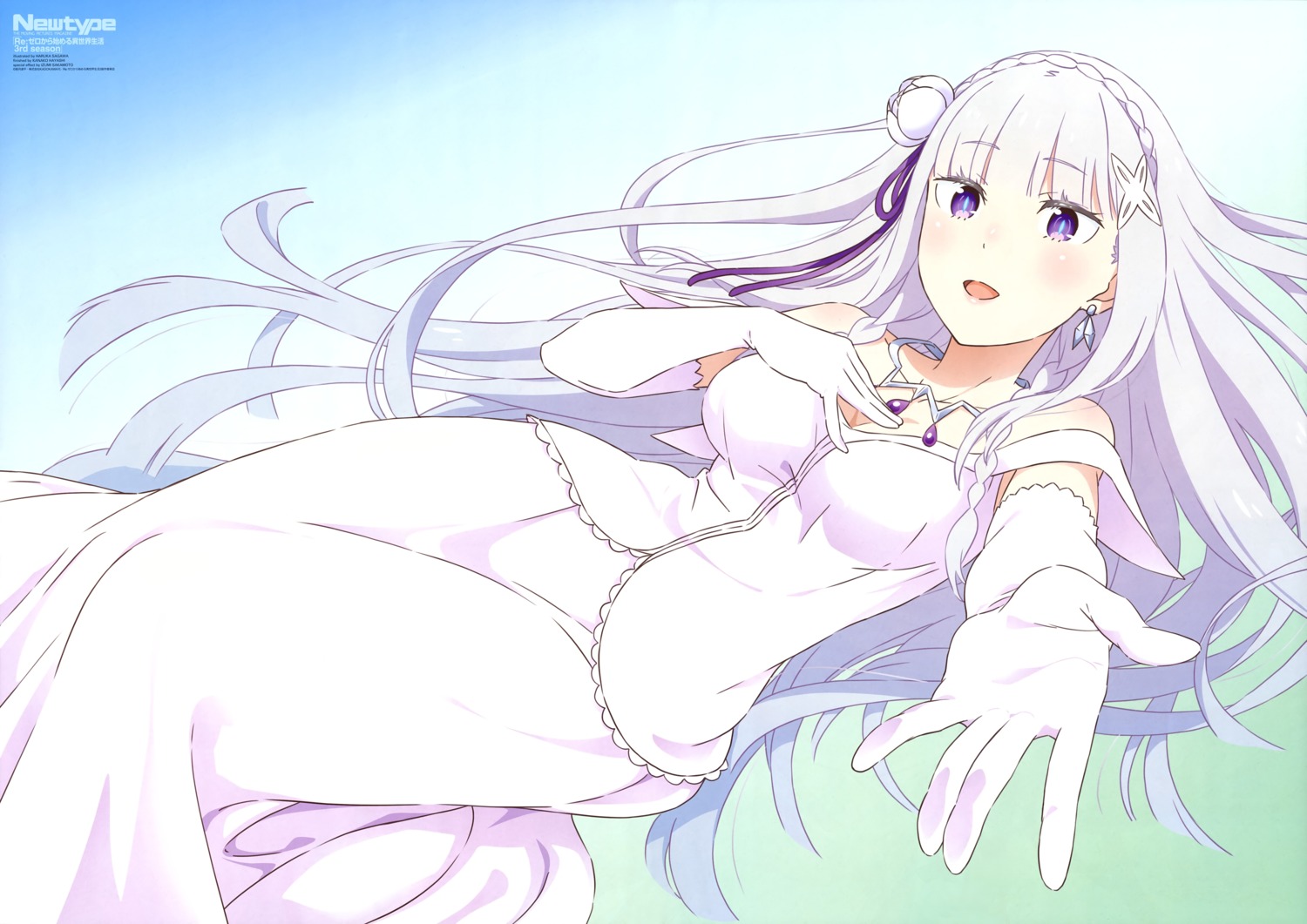 dress, emilia_(re_zero), re:zero_kara_hajimeru_isekai_seikatsu, sagawa_haruka