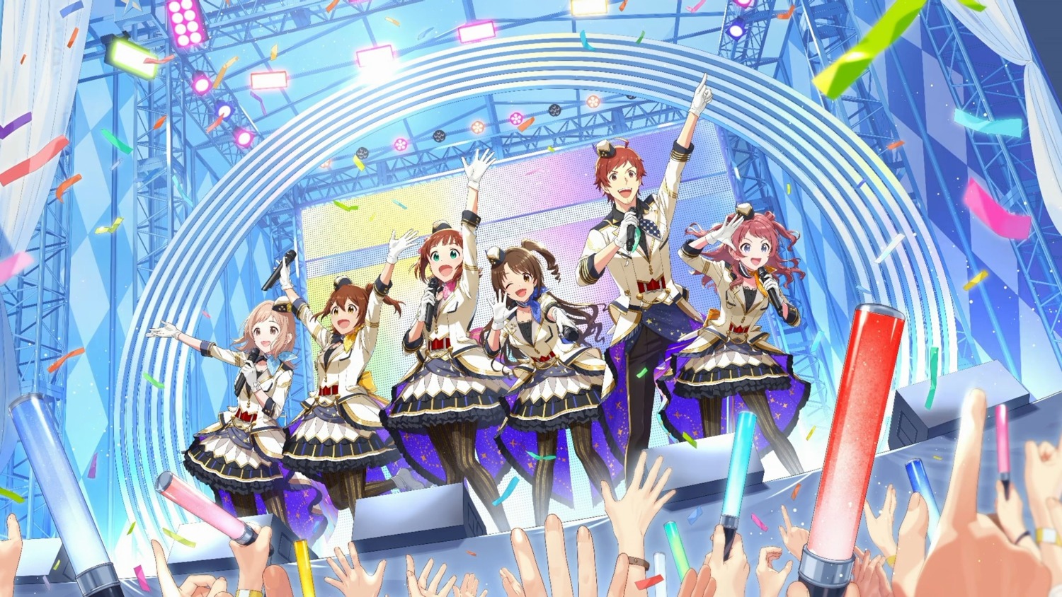 amami_haruka, crossover, gakuen_idolm@ster, hanami_saki, kasuga_mirai, pantyhose, sakuragi_mano, shimamura_uzuki