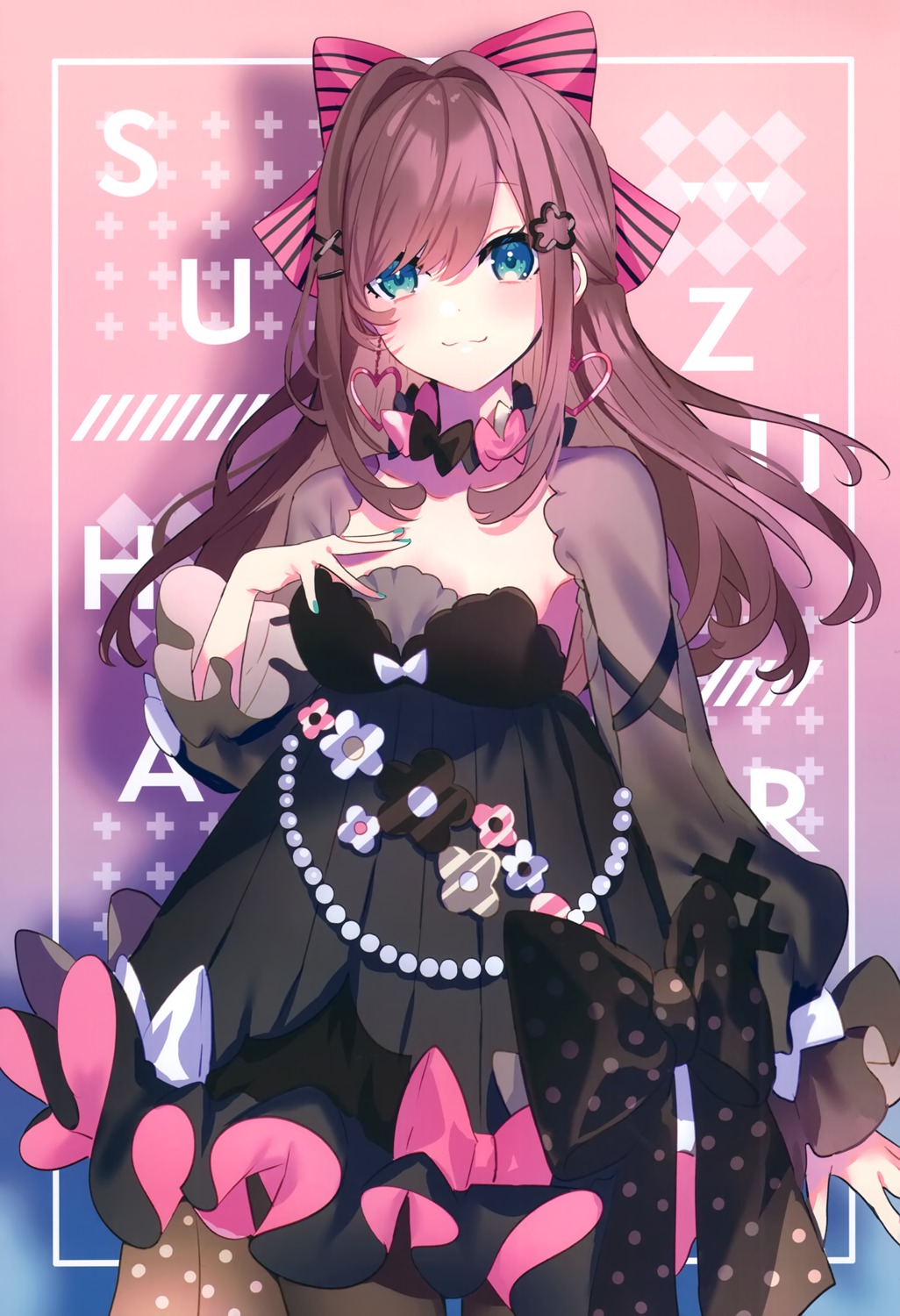 chroma_(saine), dress, nijisanji, no_bra, pantyhose, saine, see_through, suzuhara_ruru