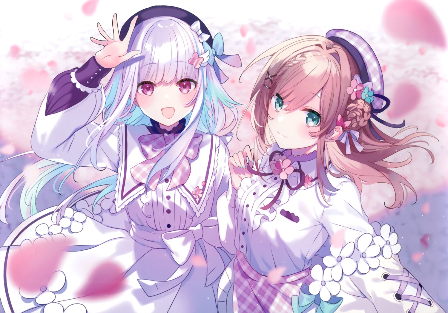 chroma_(saine), lize_helesta, nijisanji, saine, seifuku, skirt_lift, suzuhara_ruru