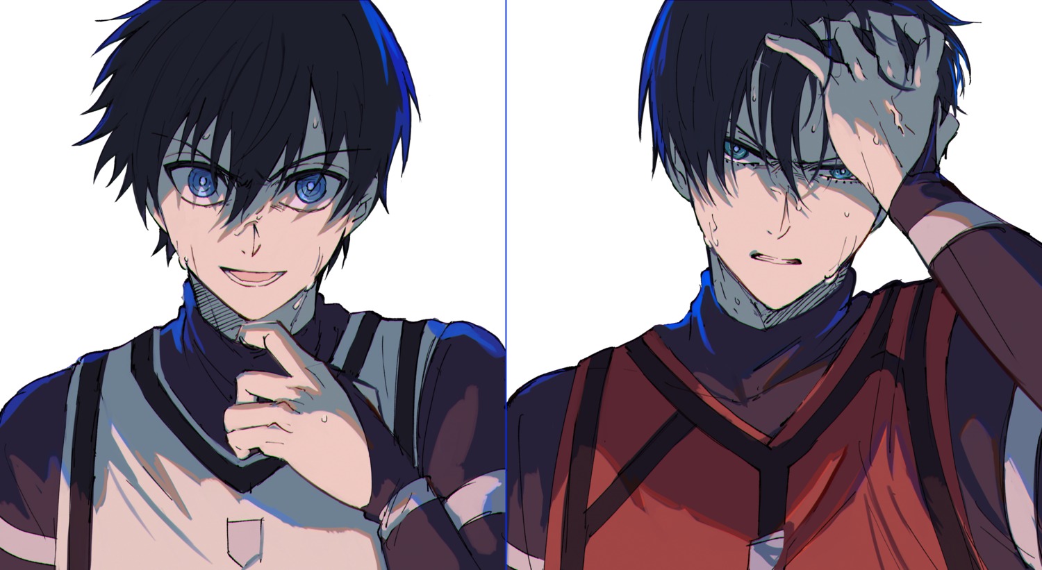 blue_lock, isagi_yoichi, itoshi_rin, male, toramaru_(696anna), uniform