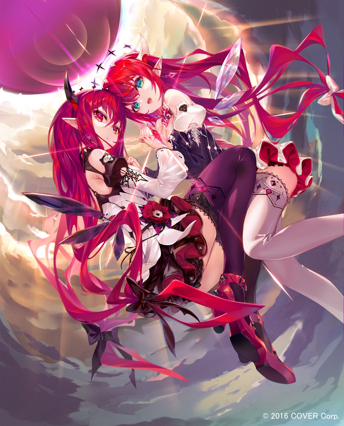 heels, hololive, hololive_english, horns, irys_(hololive), pointy_ears, pondel, see_through