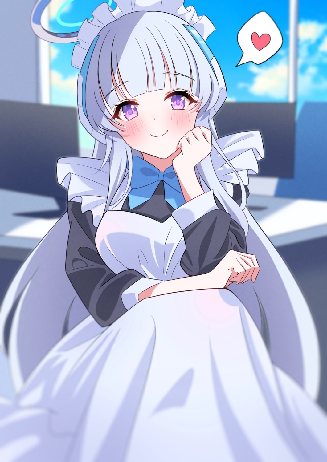 blue_archive, halo, maid, nano_(blueoekaki), ushio_noa