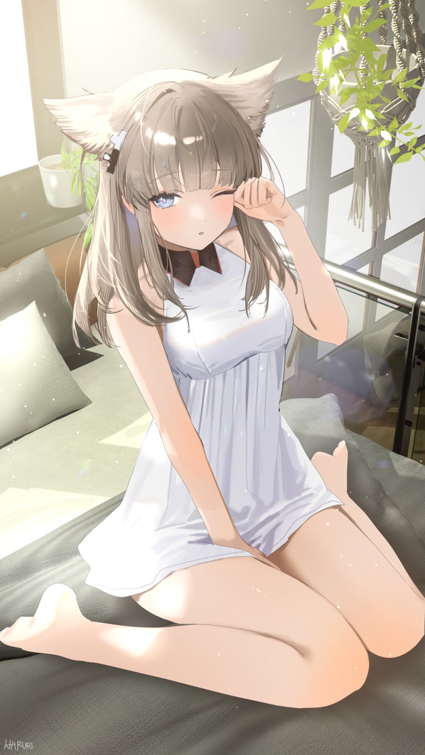 animal_ears, arknights, arknights:_endfield, dress, haruri, perlica_(arknights)