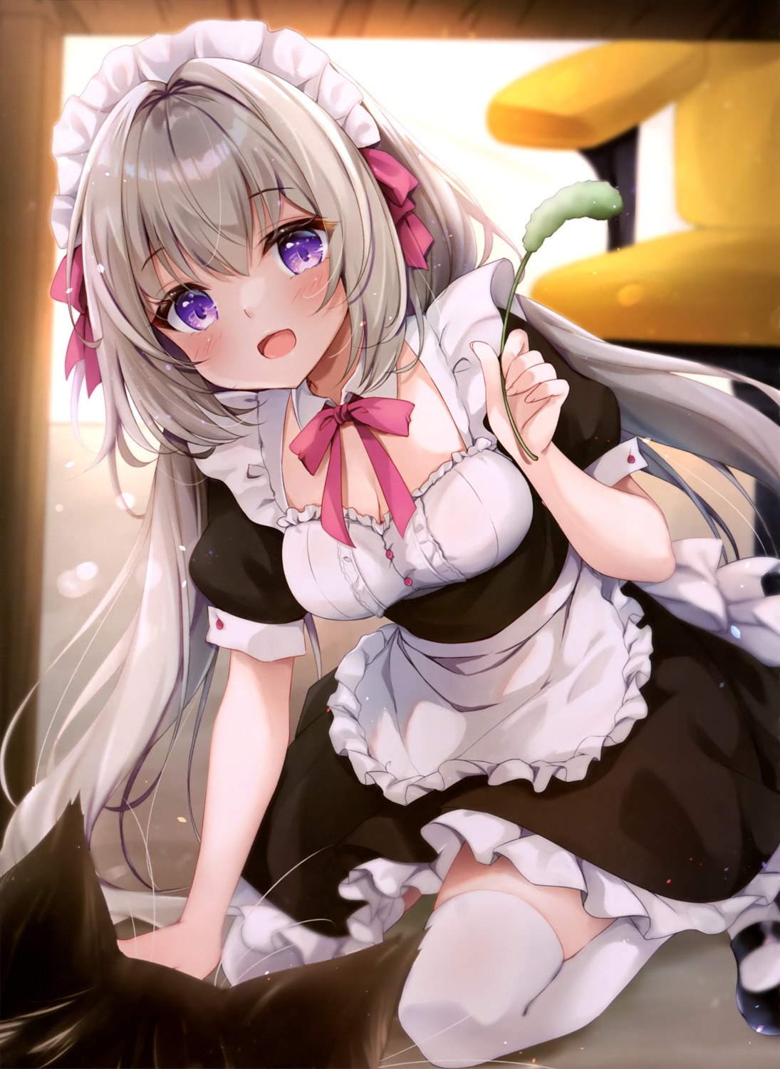 maid, minakami_rinka, neko, thighhighs