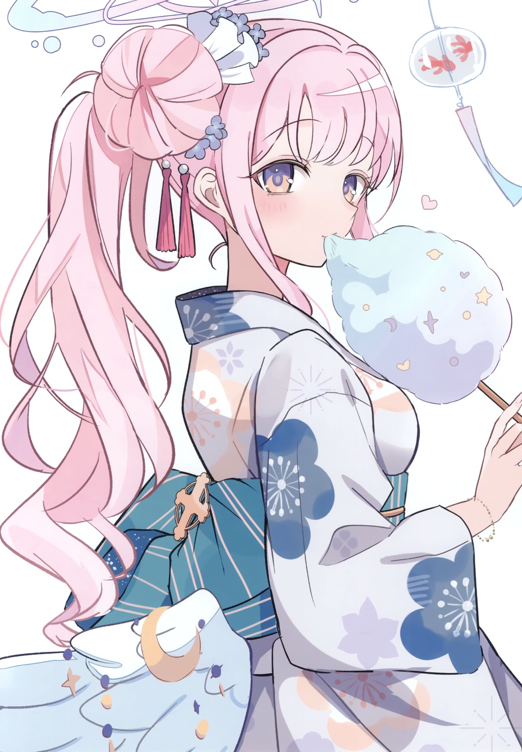 angel, blue_archive, misono_mika, utaka, utaka_(circle), wings, yukata
