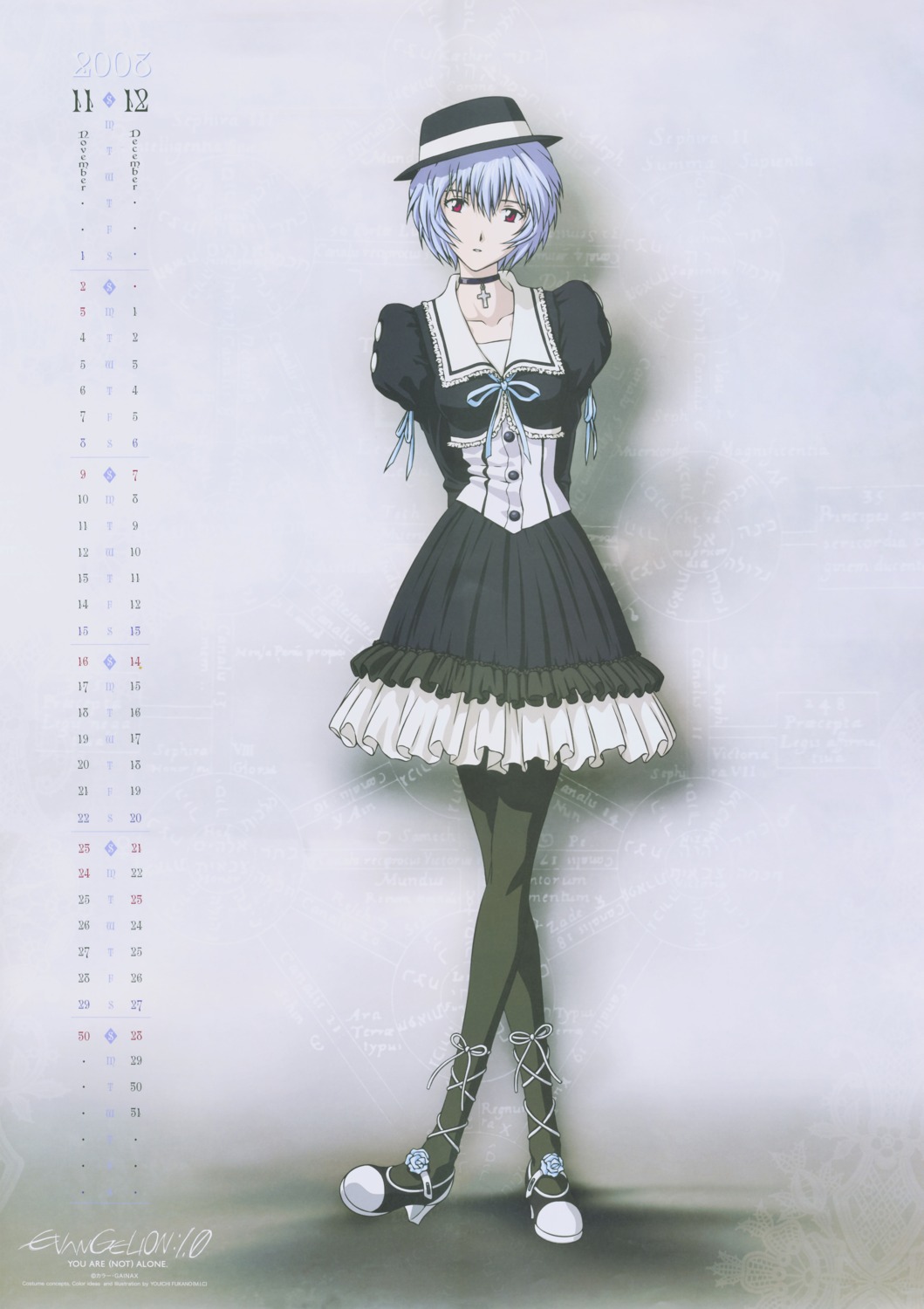 ayanami_rei, calendar, fukano_youichi, lolita_fashion, neon_genesis_evangelion
