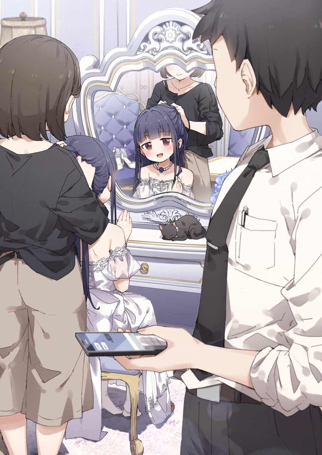 dress, kusaka_shi, neko, no_bra, producer, sajou_yukimi, see_through, the_idolm@ster