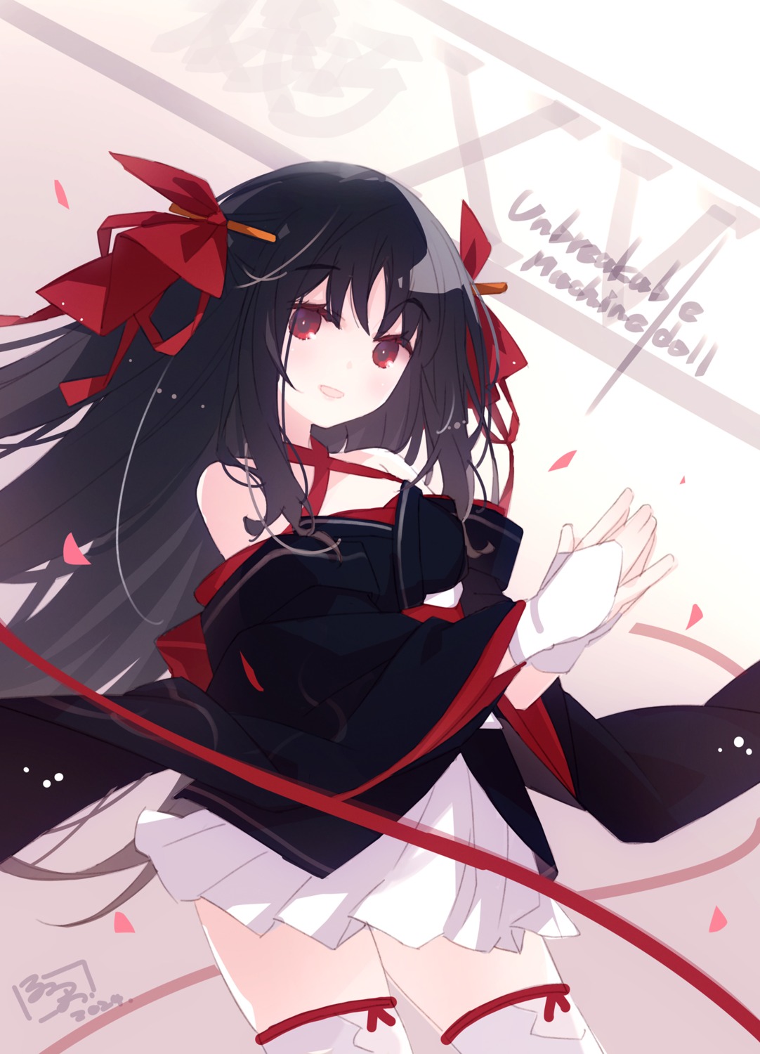 japanese_clothes, machine-doll_wa_kizutsukanai, no_bra, ruroo, skirt_lift, thighhighs, yaya