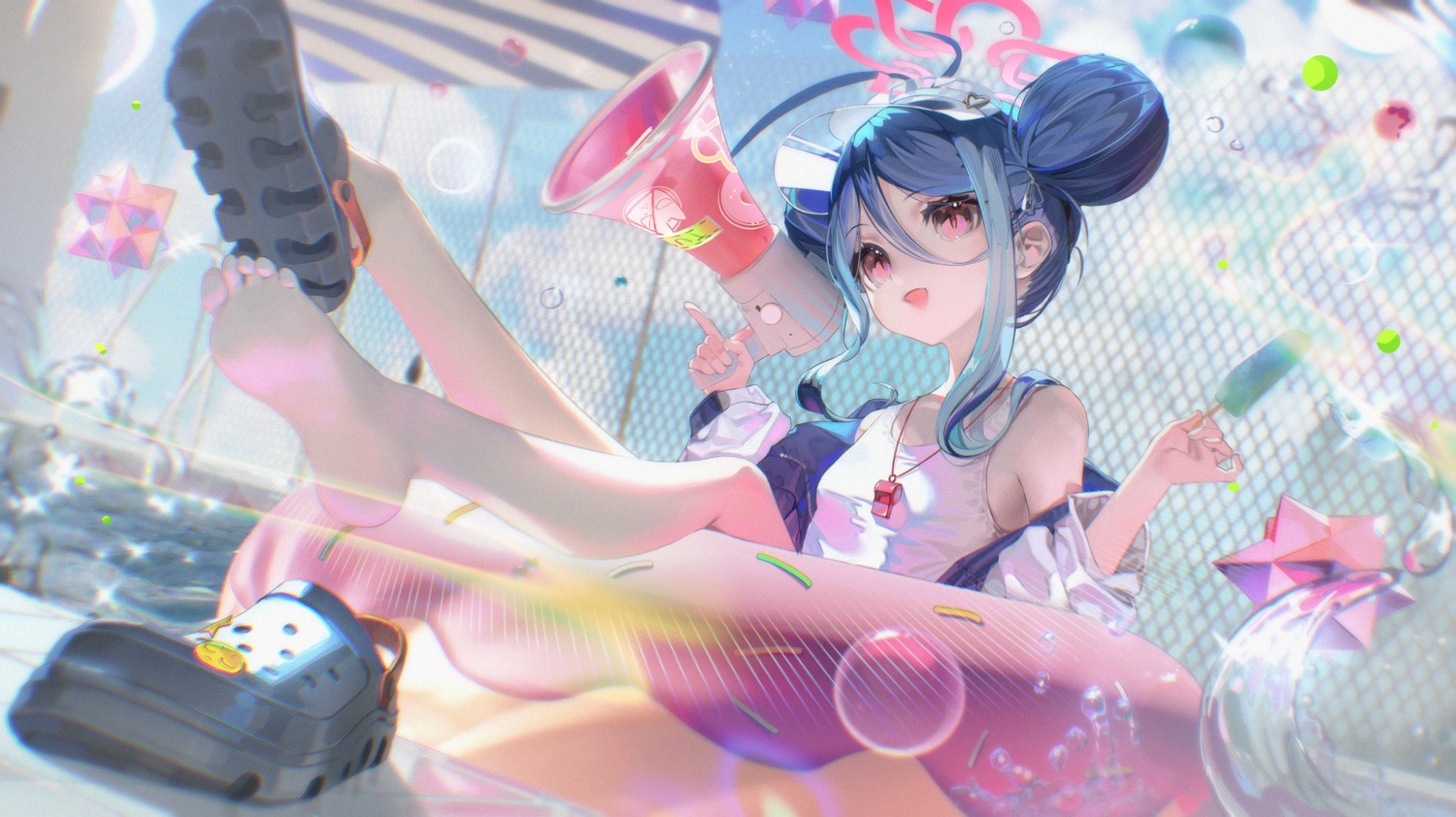 blue_archive, eskm00, feet, halo, nemugaki_fubuki, school_swimsuit, swimsuits