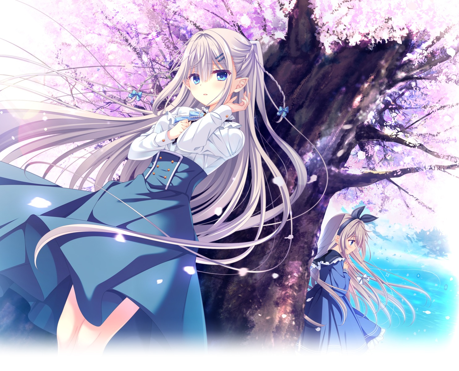 circus, da_capo_(series), da_capo_v, dress, pointy_ears, sagisawa_arisa, sakuragi_mizuha, skirt_lift, tanihara_natsuki