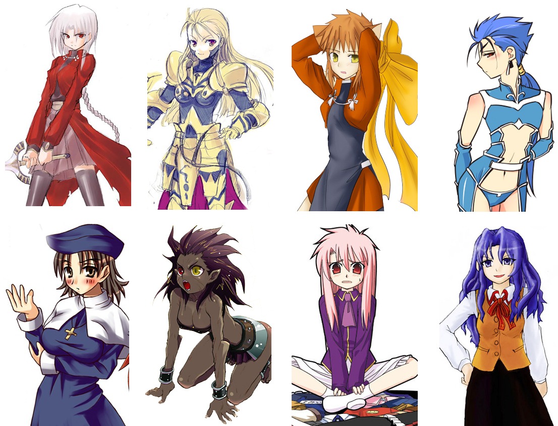 archer, cleavage, cu_chulainn_(fate), emiya_shirou, fate/stay_night, genderswap, gilgamesh_(fate), heracles_(fate), kotomine_kirei, matou_shinji, shirouko